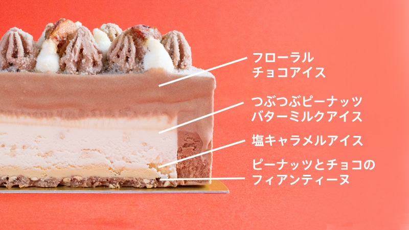 濃いイチゴとミルクのアイスクリームケーキ